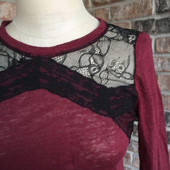 Sanctuary Lace Linen/Nylon Long Sleeves Top XS - Picture 3 of 8